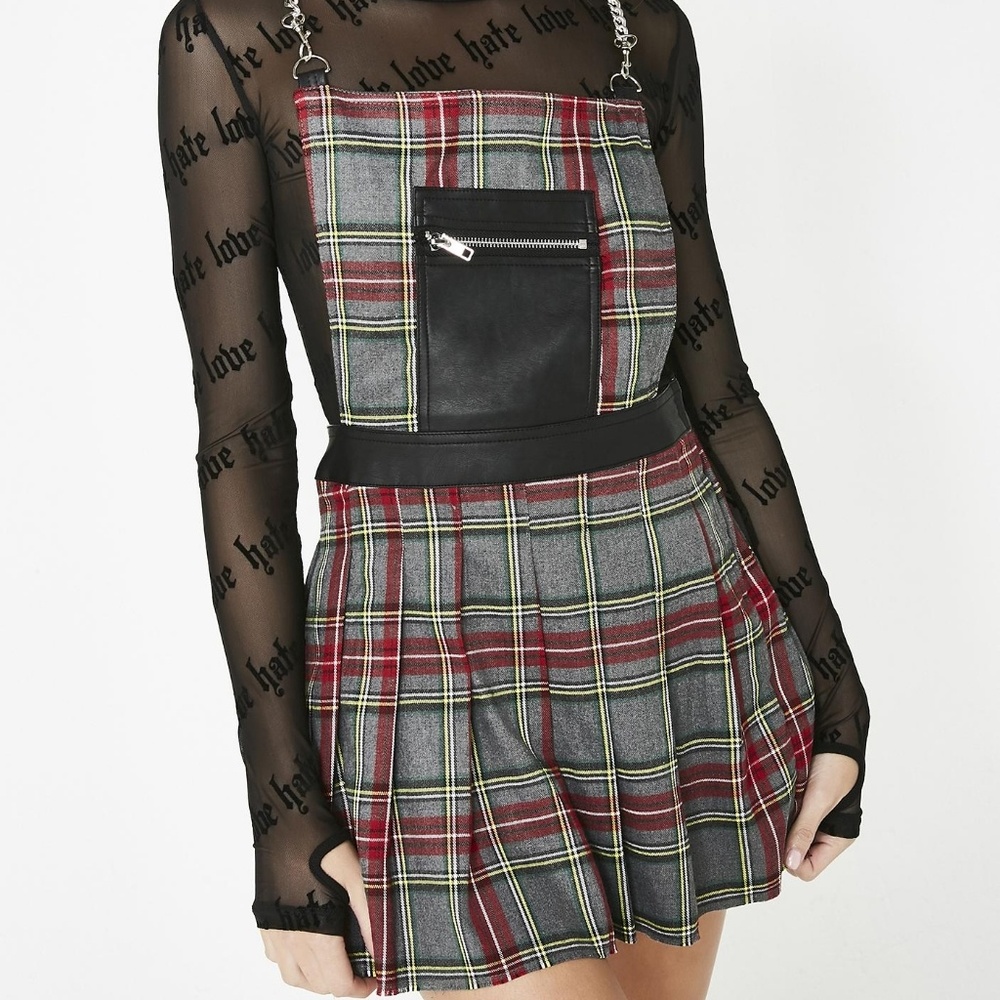 Current Mood Teen Spirit Plaid Dress - Gray/Red